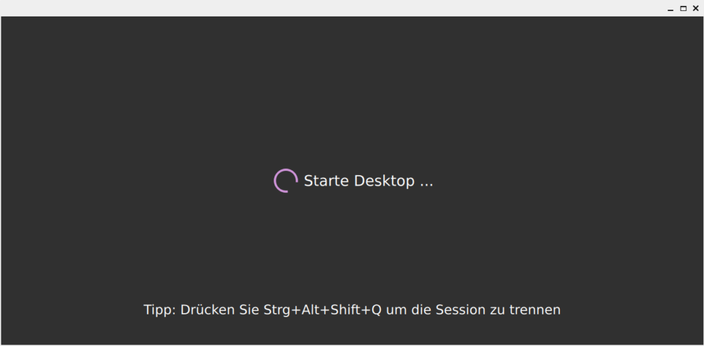 Streaming gestartet Moonlight Desktop